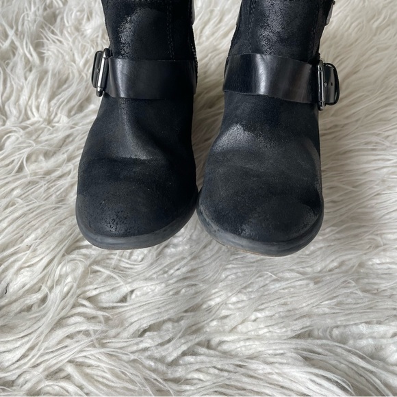 Donald J Pilner Dela Black Vintage Suede Leather Buckle Riding Boots EUC Size 5 - Picture 6 of 11